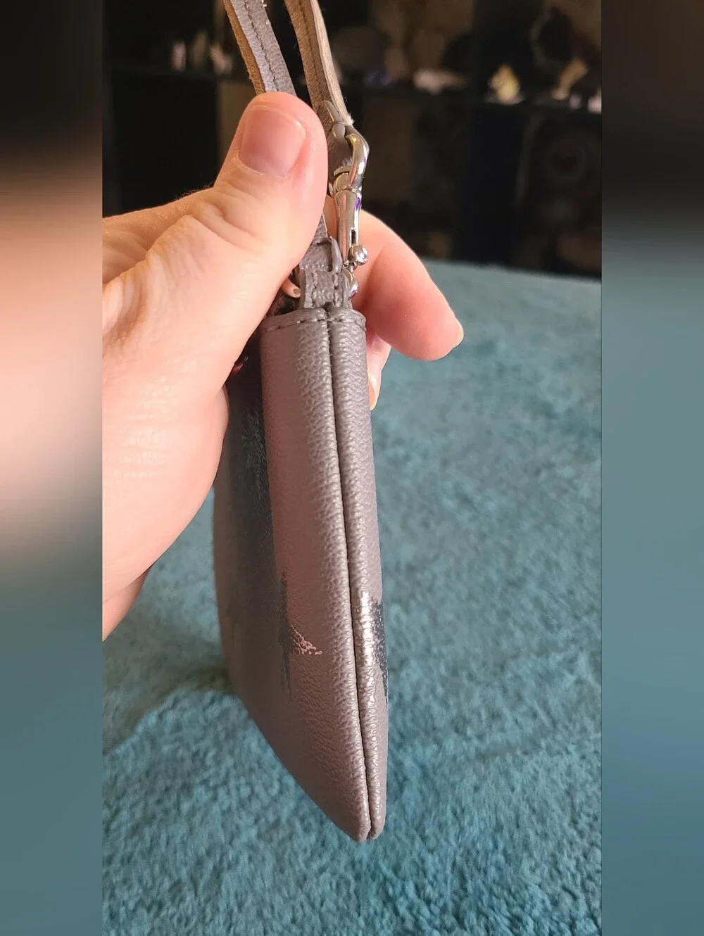 Coach Gray Star Zip Wristlet